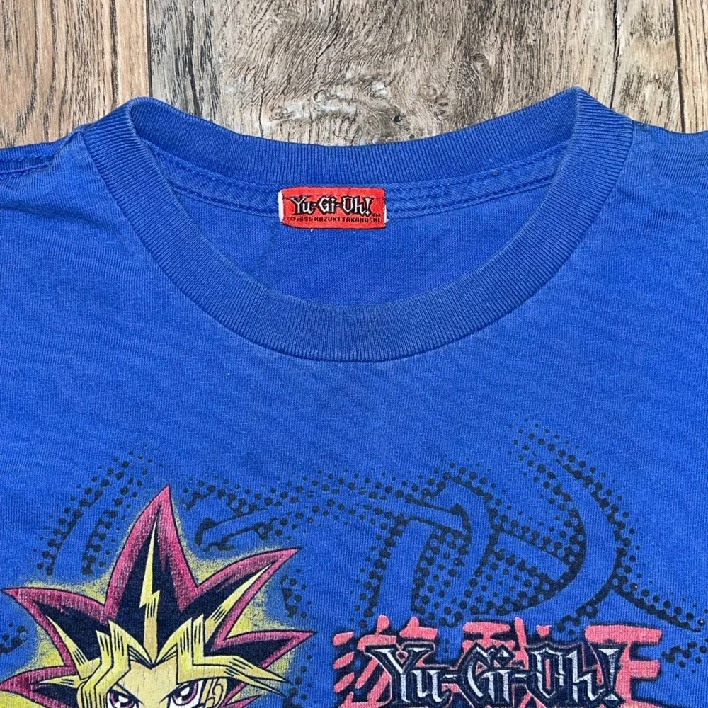 Vintage Yu-Gi-Oh King of Games Graphic T-Shirt Kids Blue Yugi Gaia Anime Tee